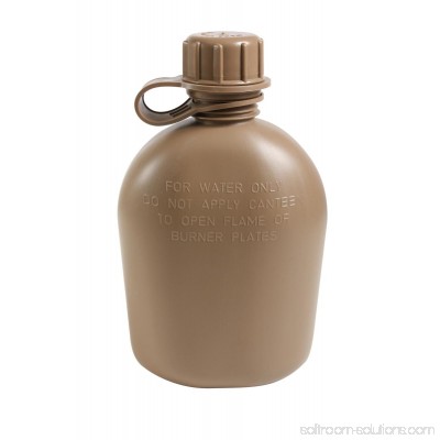 Rothco G.I. 3 Piece 1 Quart Plastic Canteen, Coyote Brown